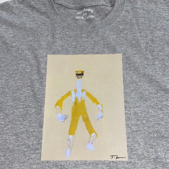 Art on Fabric Gray Yellow Power Ranger Tee - Picture 3 of 5